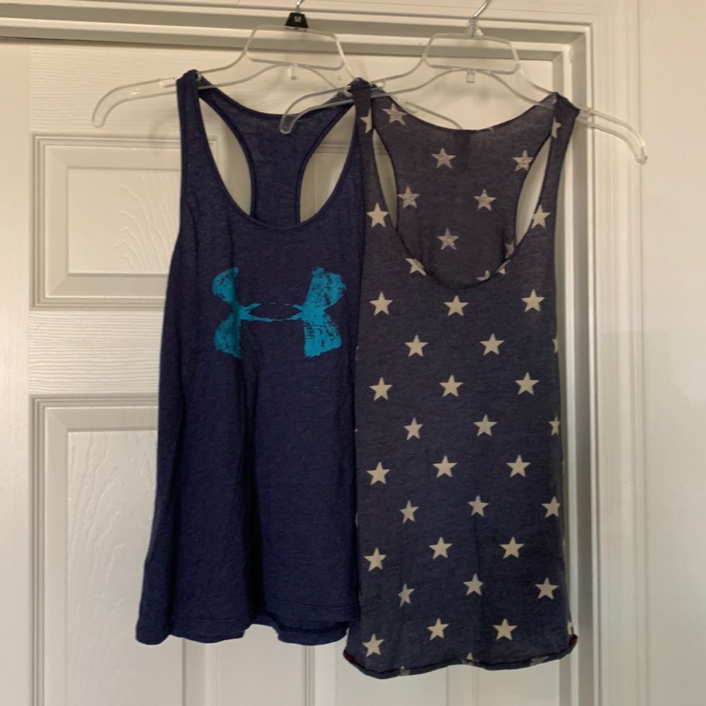 (2) juniors size medium tank tops (1) Under Armour (1) Alternative. Super cute